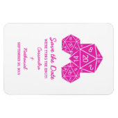 ピンクD20サイコロ日付磁石を保存 マグネット (横)