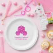 ピンクD20サイコロ結婚の紙プレート ペーパープレート (パーティー)