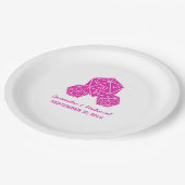 ピンクD20サイコロ結婚の紙プレート ペーパープレート (アングル)