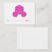 ピンクD20サイコロ結婚座席表 プレイスカード (正面/裏面)