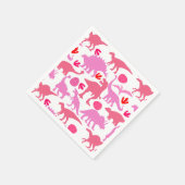 ピンクDinoパターン スタンダードカクテルナプキン (角)