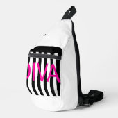 ピンクDivaブラック/ホワイト スリングバッグ (右コーナー)