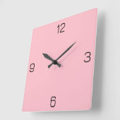 ピンクFFC0CBカラー – 名前を追加するオプション スクエア壁時計 (傾斜)
