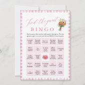 ピンクFind the Guest Bingoブライダルシャワーゲーム 招待状 (正面)