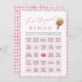 ピンクFind the Guest Bingoブライダルシャワーゲーム 招待状 (正面/裏面)