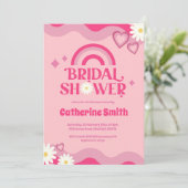 ピンクGroovyブライダルシャワー招待 招待状 (スタンド正面)