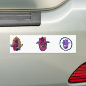 **ピンクHAMSA ** バンパーステッカー (車上)