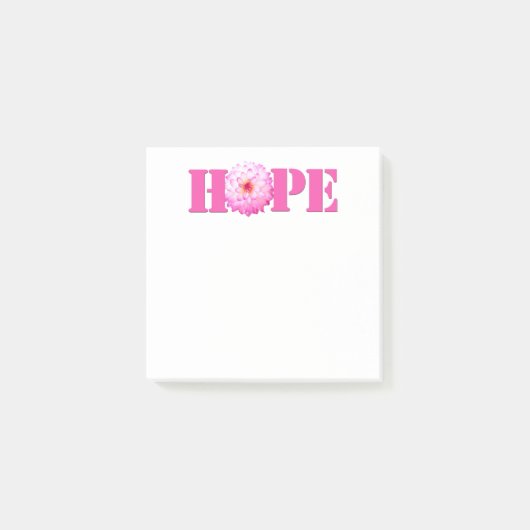 ピンクHOPEダリア写真文房具3x3注 ポストイット (正面)