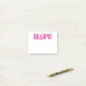 ピンクHOPEダリア写真文房具4x3注 ポストイット (デスク上)