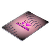 ピンクIはソフトボールが大好き ノートブック (左側)