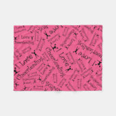 ピンクI愛チアリーティング フリースブランケット (正面(横))