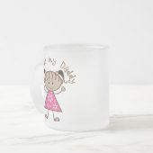 ピンクI愛私のお父さんのギフト フロストグラスマグカップ (正面左)