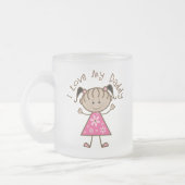 ピンクI愛私のお父さんのギフト フロストグラスマグカップ (左)