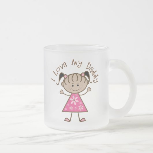 ピンクI愛私のお父さんのギフト フロストグラスマグカップ (右)
