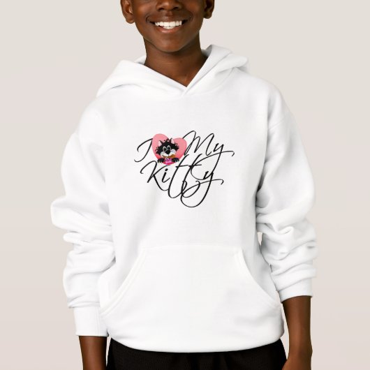ピンクI愛私の子猫のTシャツおよびギフト (正面)