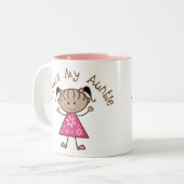 ピンクI愛Gift私の叔母さん ツートーンマグカップ (正面左)