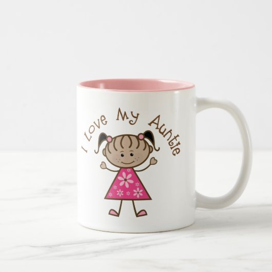 ピンクI愛Gift私の叔母さん ツートーンマグカップ (右)