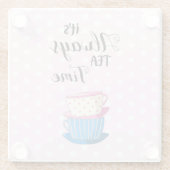 ピンクIT ALWAYS TEA TIME引用文カップスカワイトパーティー ガラスコースター (裏面)