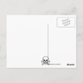 ピンクKeep Calm and Carry Onスカルユーモア葉書 ポストカード (裏面)