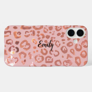 ピンクLeopardプリントアニマルプリントパターン iPhone 16 Plusケース