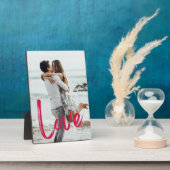 ピンクLOVEスクリプトイーゼル写真フレームレス フォトプラーク (側面)