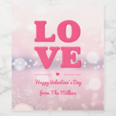 ピンクLOVE文字w《写真》ぼけ味背景ワインラベル ワインラベル (シングルラベル)