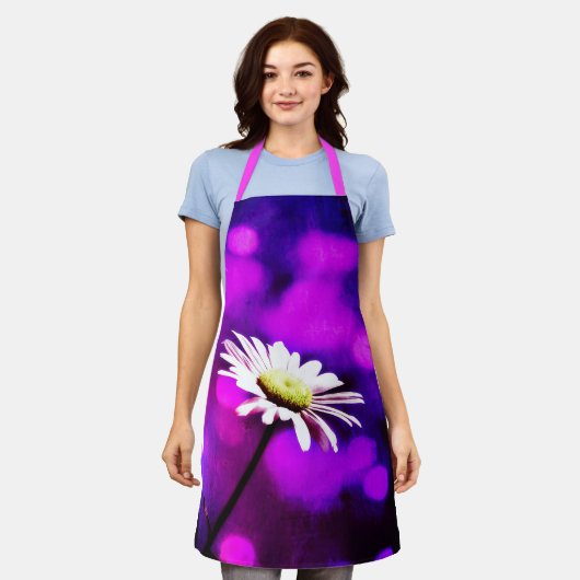 ピンクNアメジストデイジー エプロン (着用した状態)