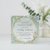 ピンクnホワイトアネモネトゥウィーンファーンユーカリプタスリース 招待状 (スタンド正面)