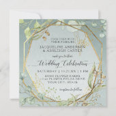 ピンクnホワイトアネモネトゥウィーンファーンユーカリプタスリース 招待状 (正面)