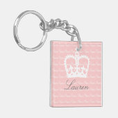 ピンクn白のプリンセス キーホルダー (正面左)