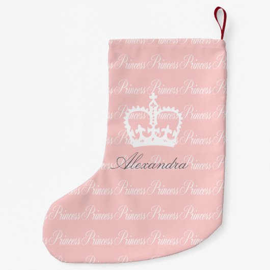 ピンクn白のプリンセス スモールクリスマスストッキング (裏面)
