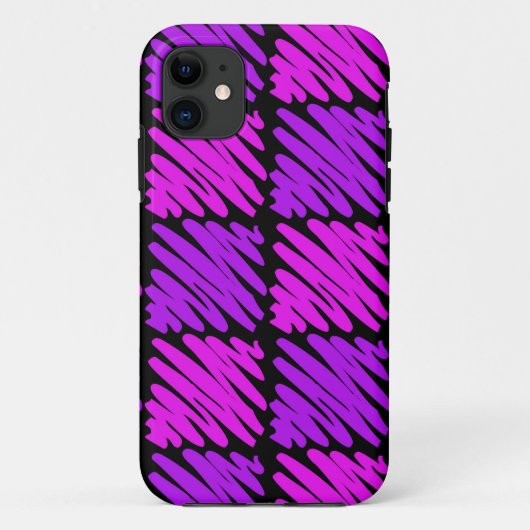 ピンクn紫色のSquiggles Case-Mate iPhoneケース (裏面)