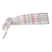 ピンク'n緑の幾何学的な格子模様 タイヘッドバンド (回転270)
