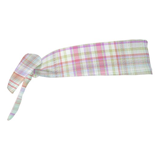 ピンク'n緑の幾何学的な格子模様 タイヘッドバンド (回転270)