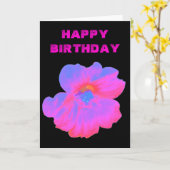 ピンクNasturtiumカスタマイズ可能グリーティングカード カード (黄色い花)