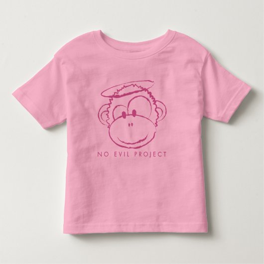 ピンクNo Evilプロジェクトの幼児シャツ トドラーTシャツ (正面)