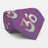 ピンクOm。 オウム、水彩画Omは結びます ネクタイ (ロール)