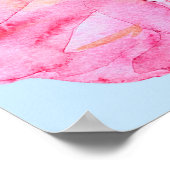 ピンクpのシームレスな手描き水彩模様 ポスター (角)