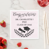 ピンクPHD卒業パーティー スタンダードランチョンナプキン (インサイチュ)