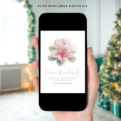 ピンクPhohutukawa Meri Kirihemete NZクリスマス シーズンカード