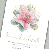 ピンクPhohutukawa Meri Kirihemete NZクリスマス シーズンカード