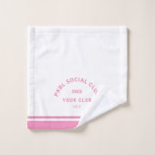 ピンクPKBLソーシャルクラブクレストピックボール顔 ウォッシュタオル (ウォッシュタオル)
