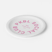 ピンクPKBLソーシャルクラブクレストピックボール ペーパープレート (アングル)