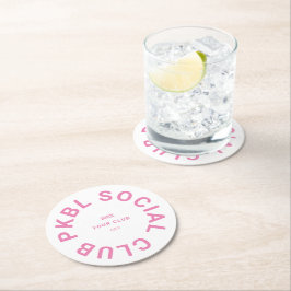 ピンクPKBLソーシャルクラブクレストピックボール ラウンドペーパーコースター