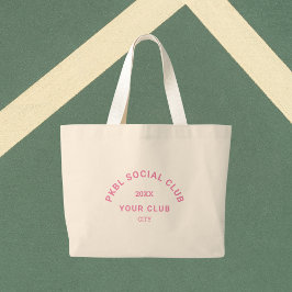 ピンクPKBLソーシャルクラブクレストピックボール ラージトートバッグ