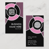 ピンクQRコードおよびロゴターゲット 名刺 (正面/裏面)