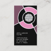 ピンクQRコードおよびロゴターゲット 名刺 (裏面)