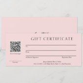 ピンクQRコードモダン商品券 (正面/裏面)