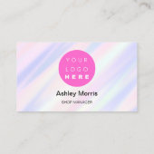 ピンクQRコードロゴソーシャルメディア紫 名刺 (裏面)