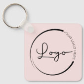 ピンクQRコード会社のビジネスロゴプロモーション キーホルダー (正面)